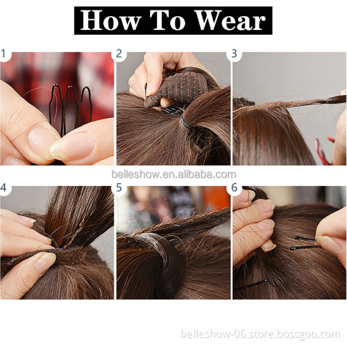Long Fakes Hair Pieces Drawstring Ponytail Extensions Corn Curly for Women Synthetic High Temperature Fiber Hair Extension
